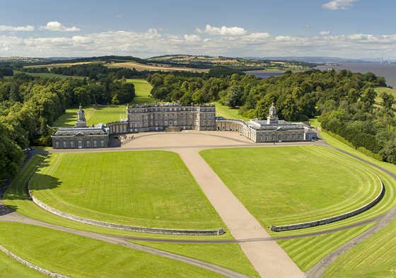 View of Hopetoun House and its grounds from above